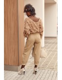 Pantaloni denim cappuccino loose fit 6862 - Magazin online - Boutique